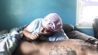 step sister woke me up with sloppy blowjob early in the morning head