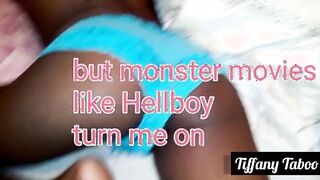 Dairy of a horny stepdaughter. Monster movie night creampie & squirt