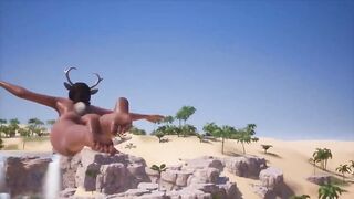 Sexy Reindeer Girls on Spring Break, Part 1 - Lesbian Orgy at the Nude Beach