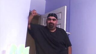 Horny stud loving it as he fucks two black babes