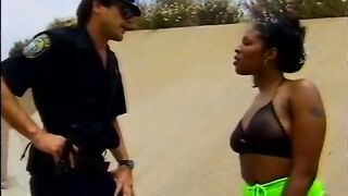 Slutty ebony babe banged by dirty policeman